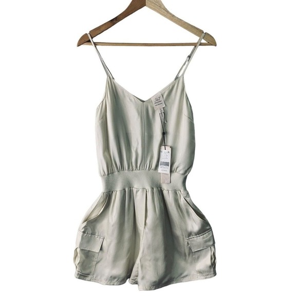 Cinq à Sept Tous Les Jours Amia Twill Romper Womens Size XS Ivory NWT $345 - Picture 4 of 15